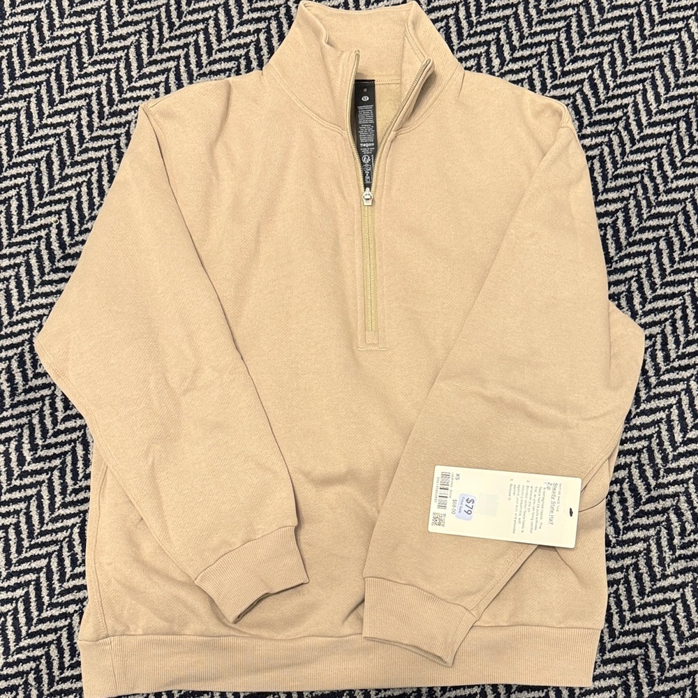 Lululemon Steady State Men's half zip Sweatshirt - Taupe